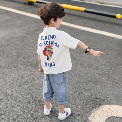 Boys Polo Shirt Jeans Suit Western Style - Kello Kids