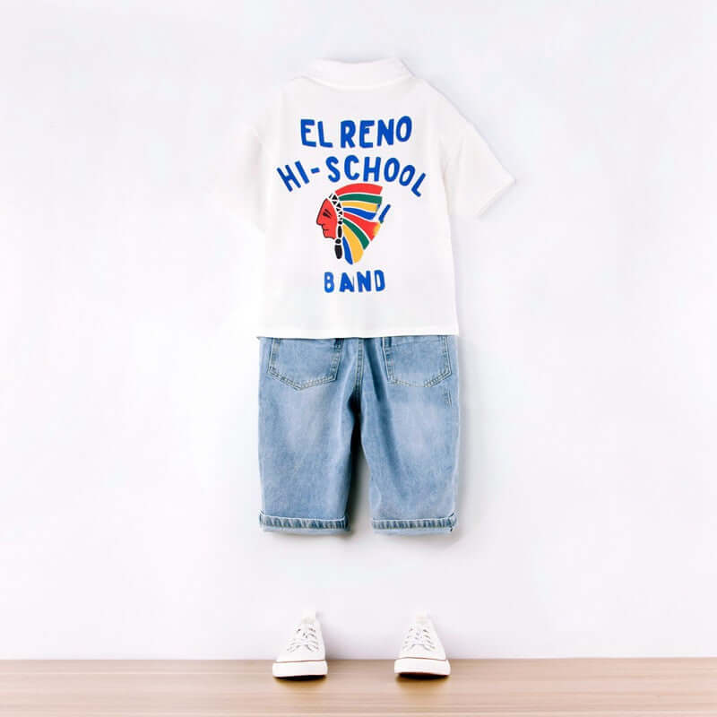 Boys Polo Shirt Jeans Suit Western Style - Kello Kids