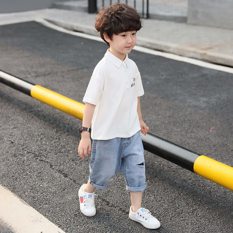Boys Polo Shirt Jeans Suit Western Style - Kello Kids