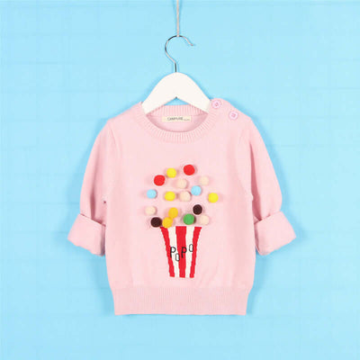 Kids Winter Cardigan with Balls Design - Boys & Girls Woolen Sweater - Kello Kids