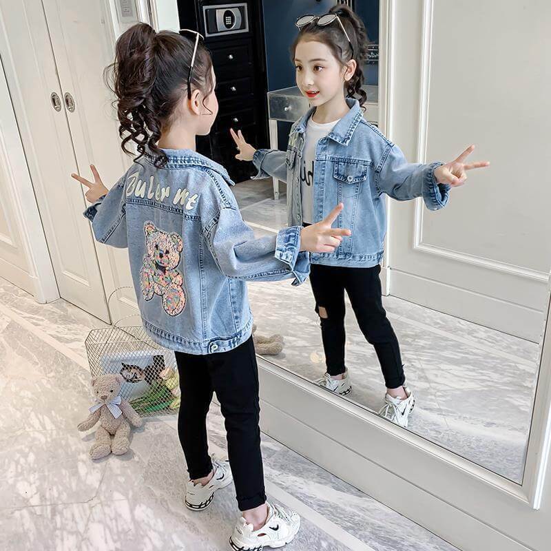 Cartoon Jacket Clothes Children Denim Tops - Kello Kids