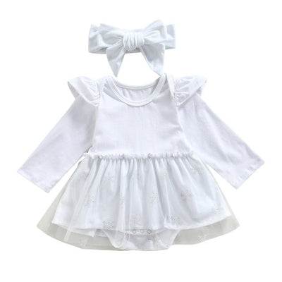 Christmas Baby Girl Tulle Shirt Romper Set