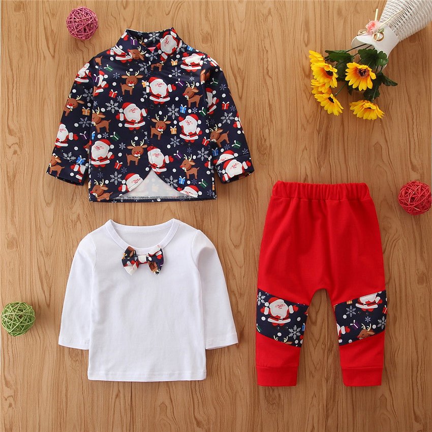 Christmas Costume Children's Santa Claus Three-piece Suit