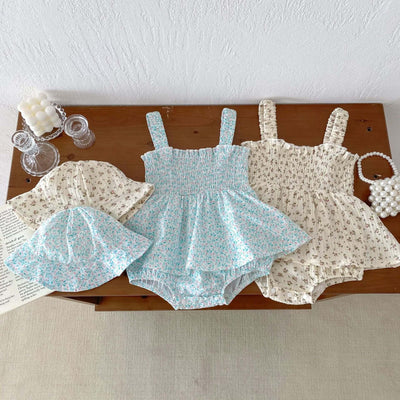 Floral Floral Dress Sleeveless Bag Fart Jacket