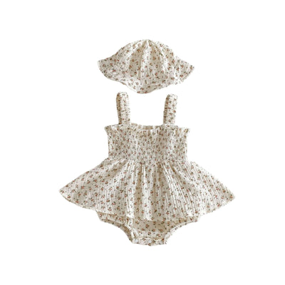 Floral Floral Dress Sleeveless Bag Fart Jacket
