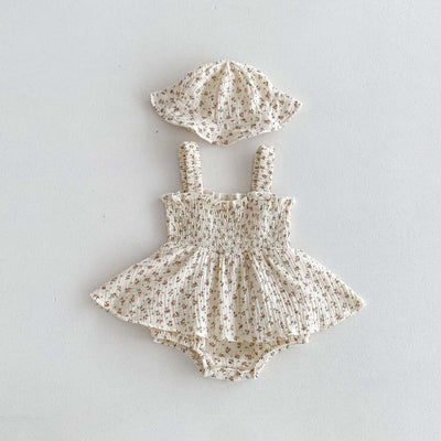 Floral Floral Dress Sleeveless Bag Fart Jacket