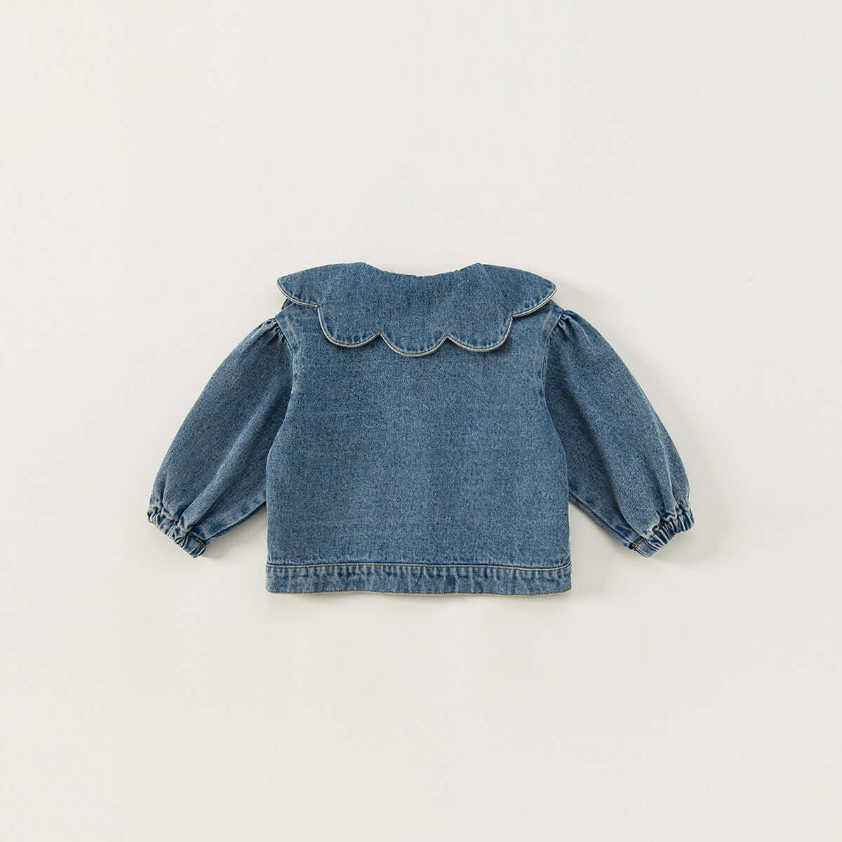 Girls Denim Jacket Tops Western Style Doll Collar - Kello Kids