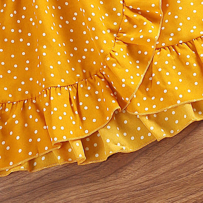 Polka Dot Brace Top and Lace Skirt Set for Girls - Kello Kids
