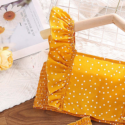 Polka Dot Brace Top and Lace Skirt Set for Girls - Kello Kids