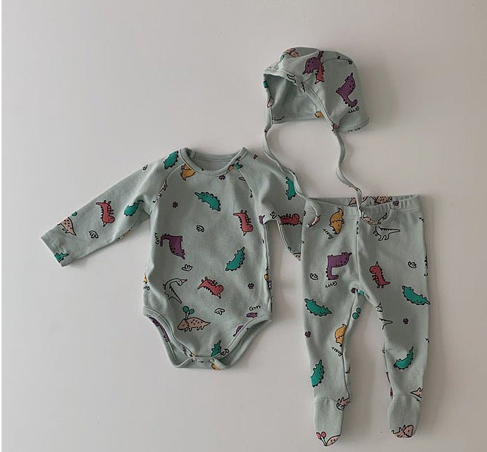 Infant Home Service Set Multicolored Animal Pajamas Baby Underwear With Hat