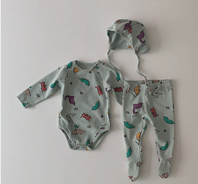 Infant Home Service Set Multicolored Animal Pajamas Baby Underwear With Hat