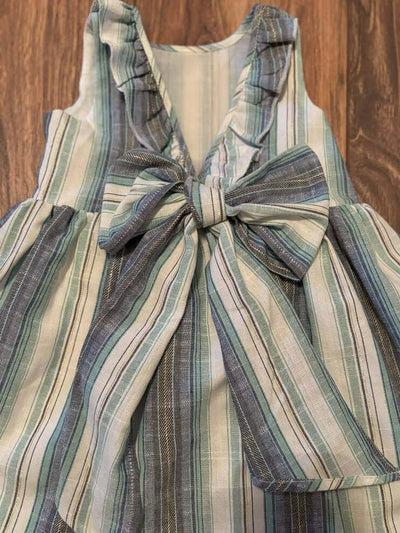 Jewel Blue Striped Dress - special tie back 