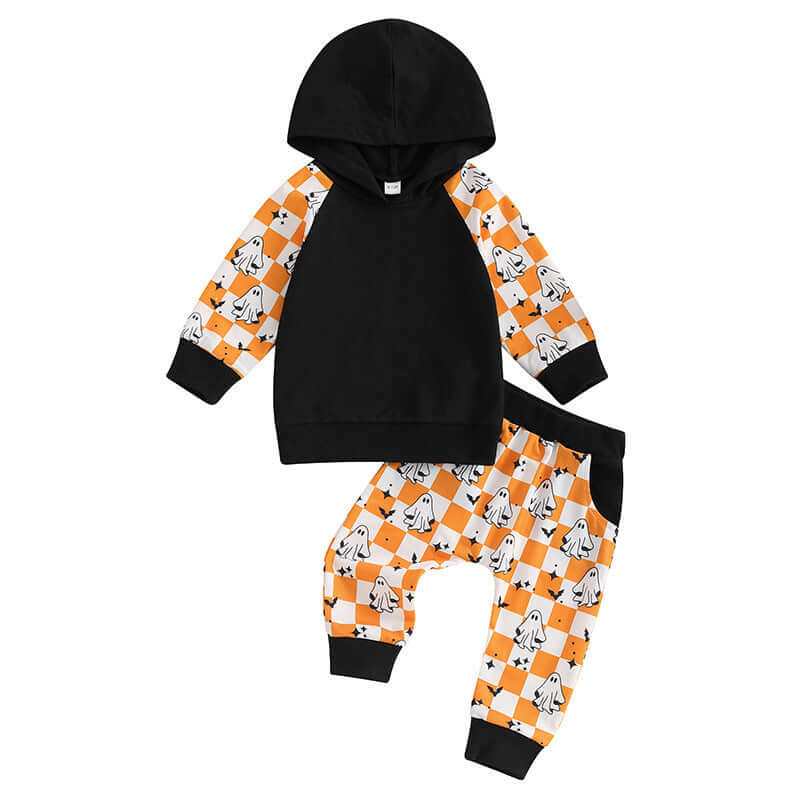 Kids Multicolor Hoodie Plaid Trousers Two-piece Set - Kello Kids