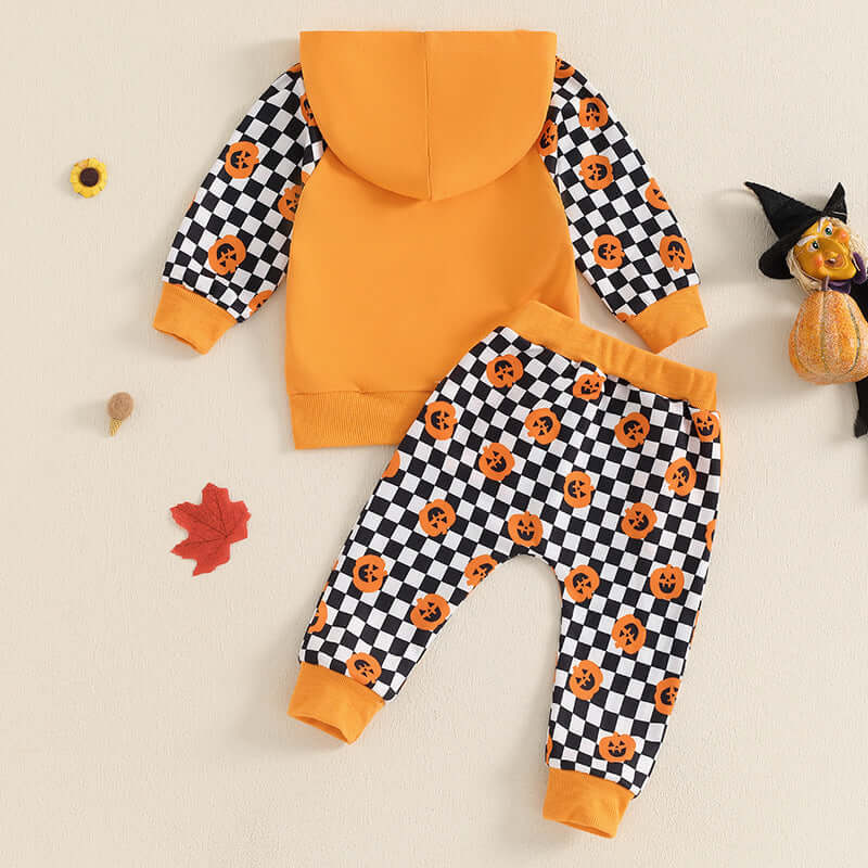 Kids Multicolor Hoodie Plaid Trousers Two-piece Set - Kello Kids