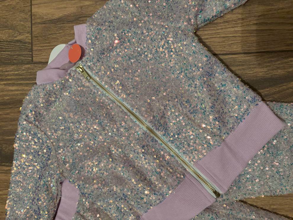 Lavender Sequin Jacket-closeup