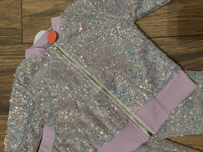 Lavender Sequin Jacket-closeup