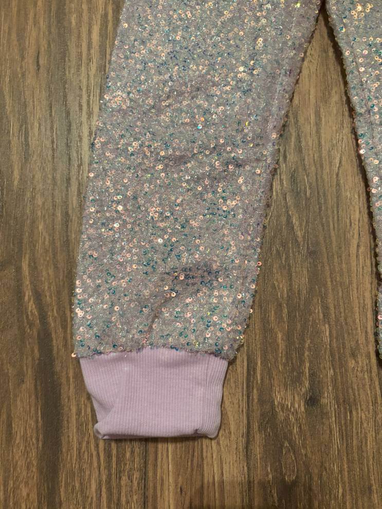 Lavender Sequin Joggers-leg