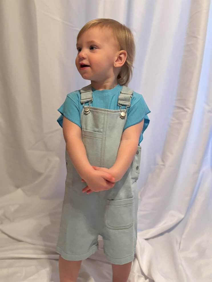Libby Girls Denim Shorts Overalls