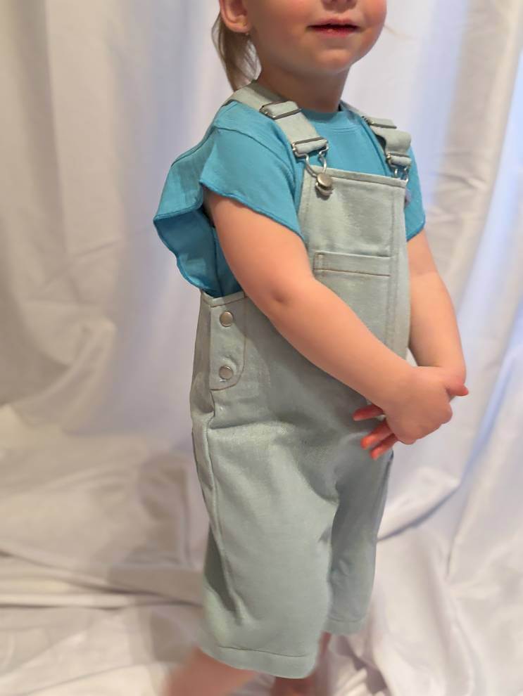 Libby Girls denim shorts overalls-1