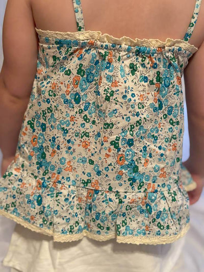 Lillian Floral Tank Top for Girls - closeup back view