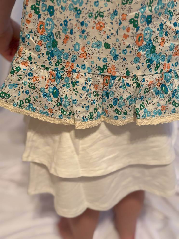 Lillian Floral Tank Top for Girls - close up front view