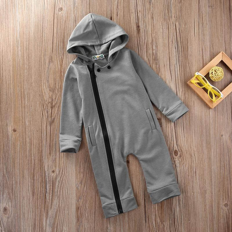Cozy Zip-Up Romper - Long Sleeve - Kello Kids