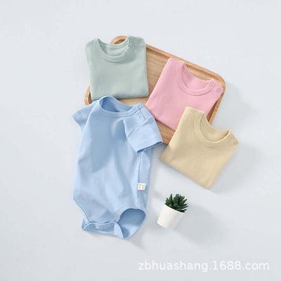 Organic Cotton GOTS Baby Shoulder Button Short Sleeve Triangle Jacket