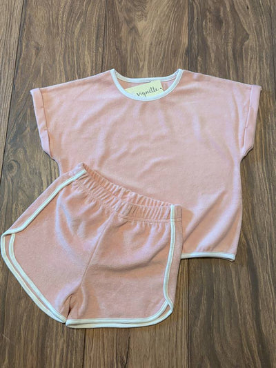pink indy short set