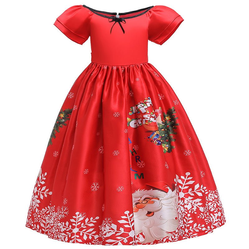 Santa Claus Print Long Dress