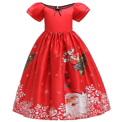 Santa Claus Print Long Dress