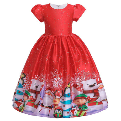 Santa Claus Print Long Dress