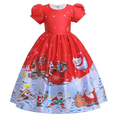 Santa Claus Print Long Dress
