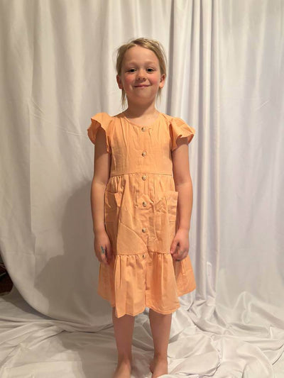 Simone Tiered Orange dress full
