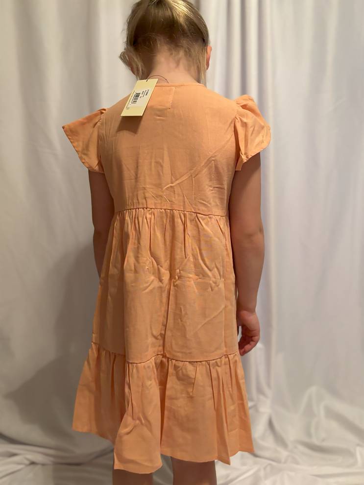 Simone Tiered Orange dress twirl around 