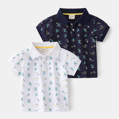 Summer Boys Cotton Short-sleeved Polo Shirt - Kello Kids
