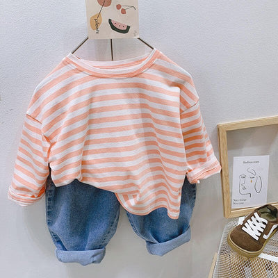 Temperament Striped Bottoming Shirt Tops For Boys And Girls - Kello Kids