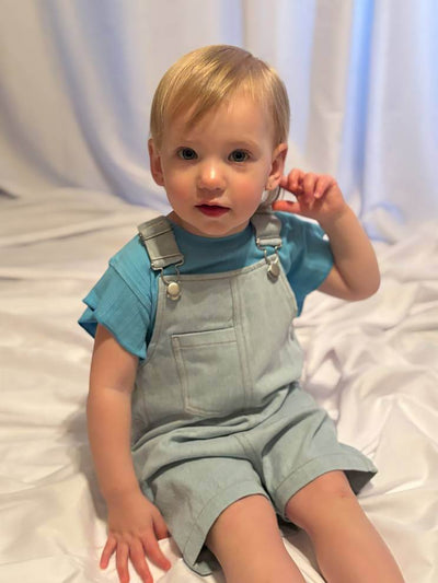 Libby Girls denim shorts overalls-3 lyds