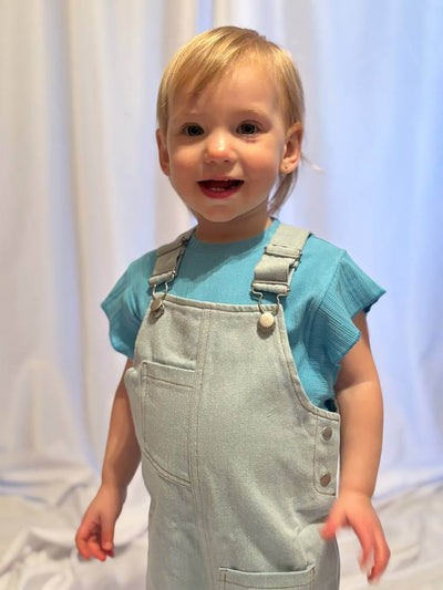 Libby Girls denim shorts overalls-2 lydia