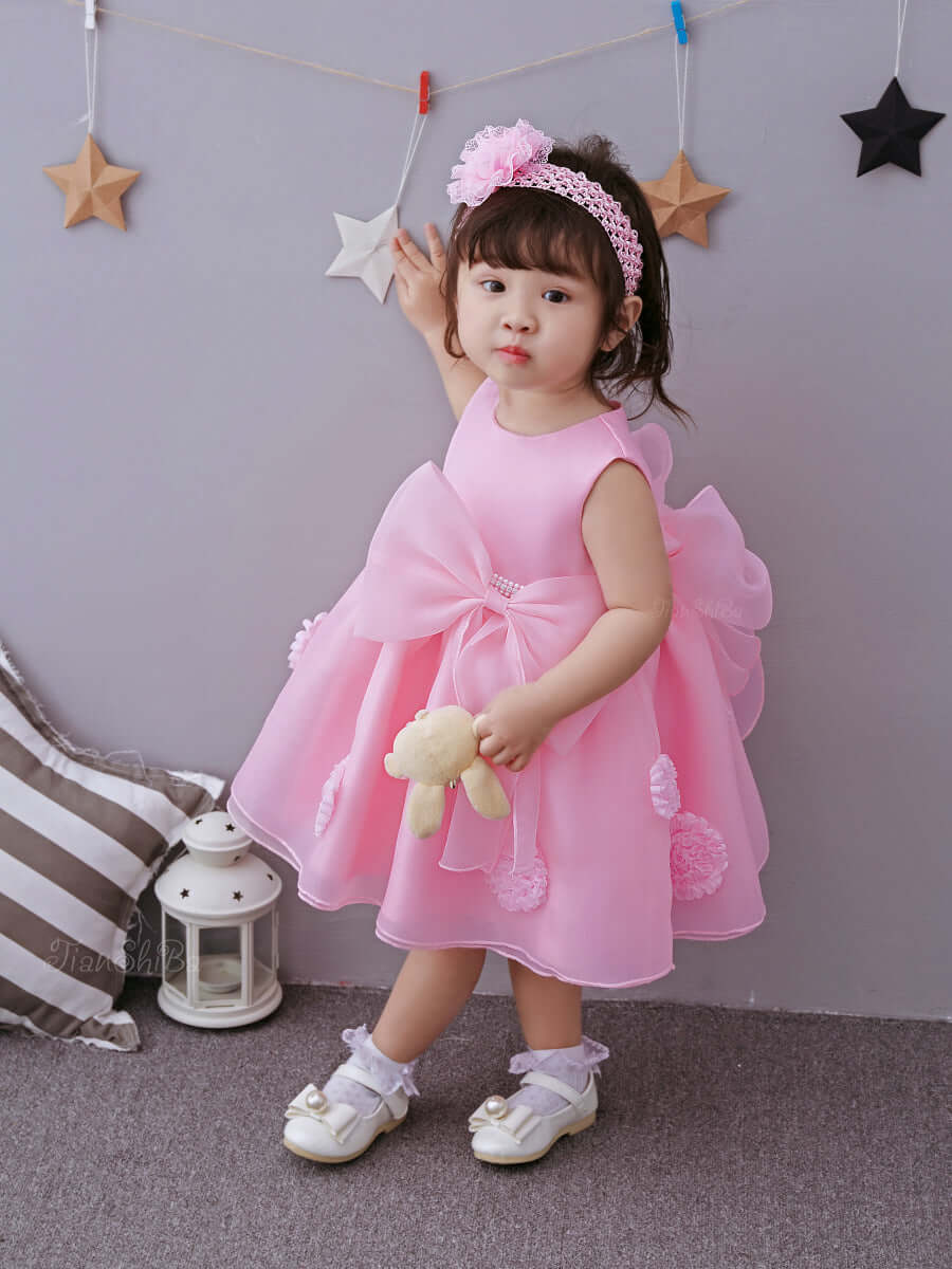 Princess Pink Flower Girl's Summer Dress Skirt for Infant Girls - Kello Kids