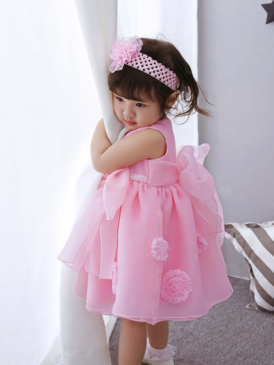 Princess Pink Flower Girl's Summer Dress Skirt for Infant Girls - Kello Kids