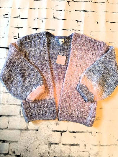 Tween Girls Multi Color Rainbow Cardigan Sweater full front
