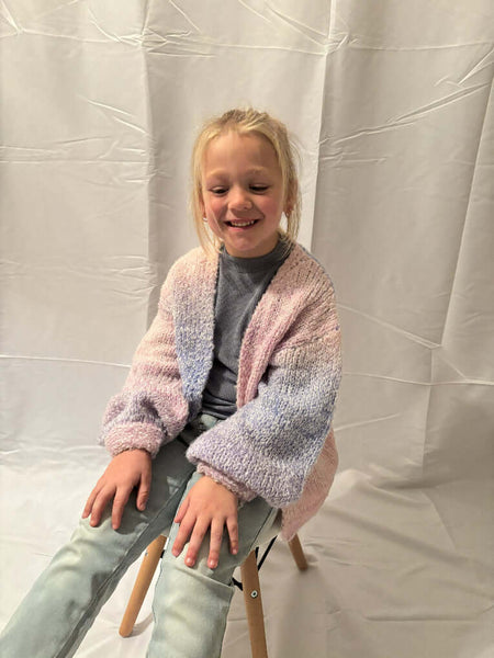 Tween Girls Multi Color Rainbow Cardigan Sweater