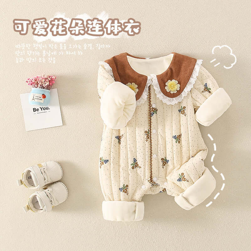 Winter Little Floral Baby Jumpsuits