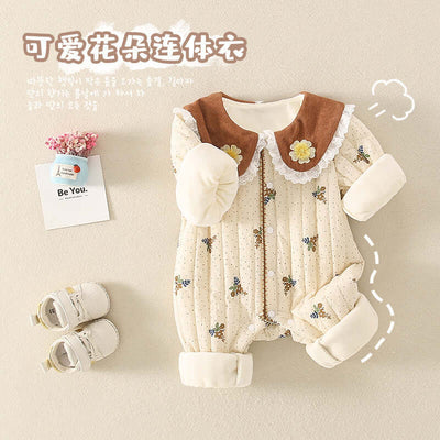 Winter Little Floral Baby Jumpsuits